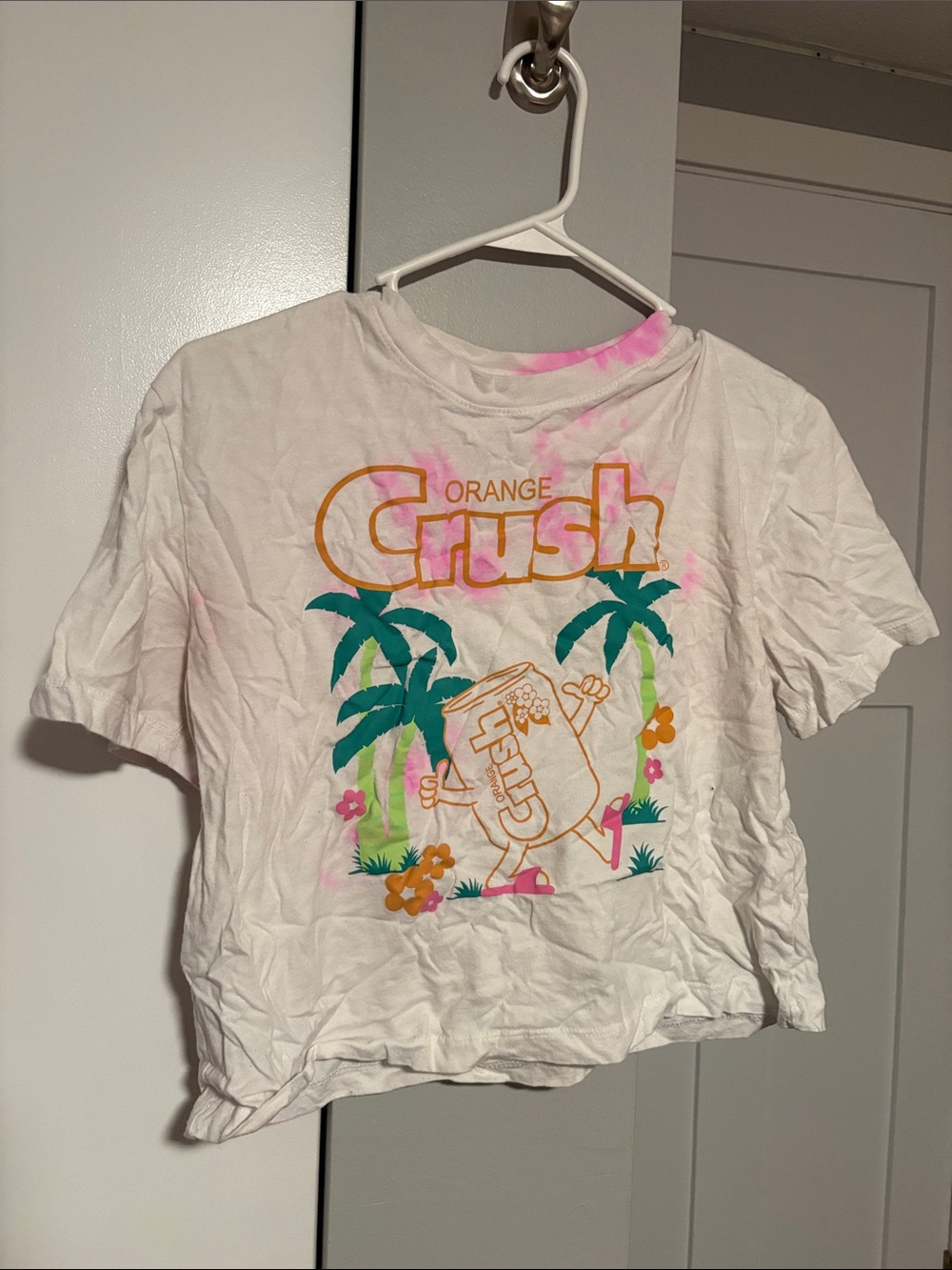 Orange Crush Graphic Tee for Kids in White with Pink & Teal Accents